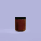 Amber candle jar with lid Flame and Focus