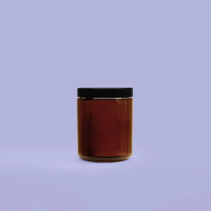 Amber candle jar with lid Flame and Focus